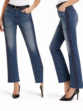 Veronica Beard Ines Stud Detail Crop Jeans